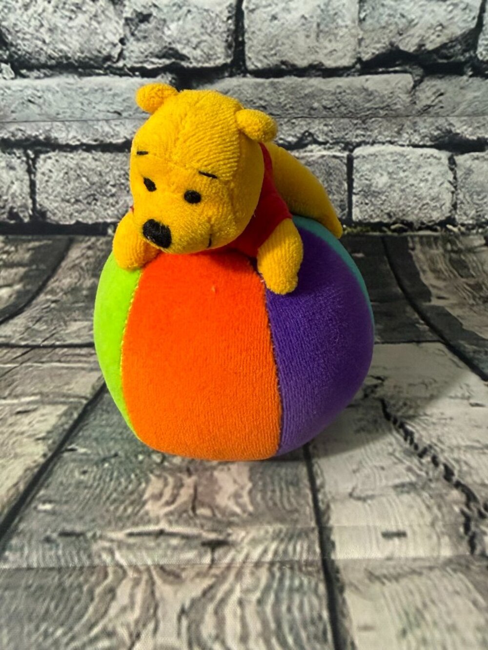 Vintage Disney's Winnie the Pooh First Years Roly Poly Bell Rattle Ball Toy
